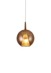 M8241  Elsa Assembly Pendant (WITHOUT PLATE) Round Shade 1 Light Copper Glass